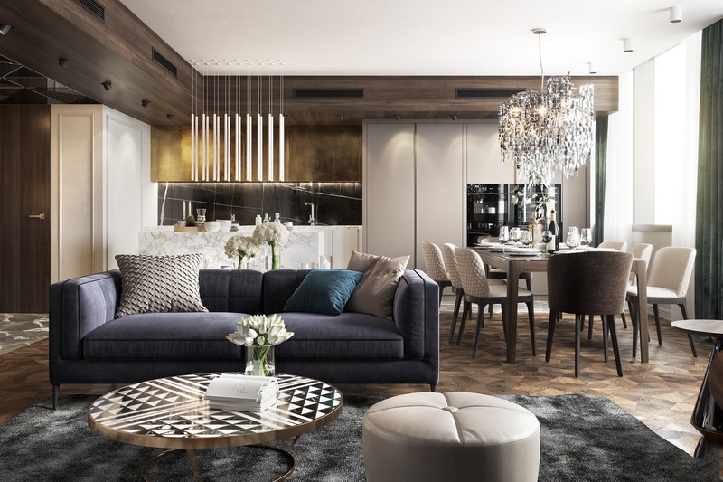 現代都市輕奢風格裝修效果圖2020款